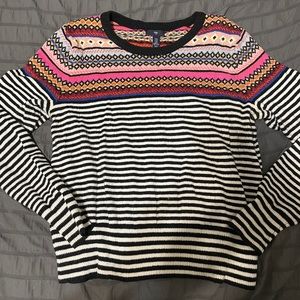 Gap black & white with colors striped sweater. Women’s size XL